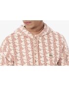 Fleece-Kapuzenpullover mit Latte/Iberis-Monogramm