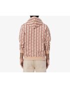 Fleece-Kapuzenpullover mit Latte/Iberis-Monogramm