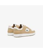 Court Cage Sneakers aus hellbraunem und weißem Leder