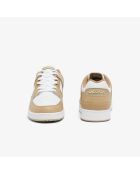 Court Cage Sneakers aus hellbraunem und weißem Leder