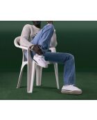 Sneakers Club-Low in pelle bianca/verde scuro