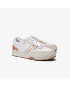 L001 weiße/hellbraune Ledersneaker