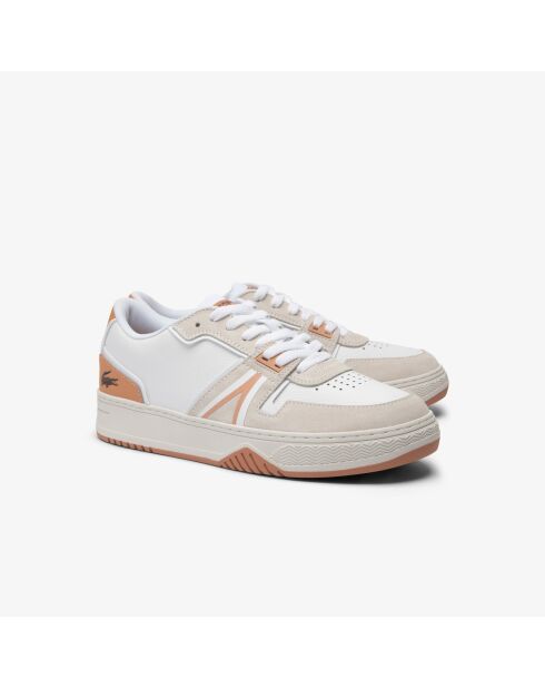 L001 weiße/hellbraune Ledersneaker