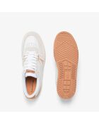 L001 weiße/hellbraune Ledersneaker