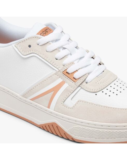 L001 weiße/hellbraune Ledersneaker