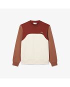 Lappland/Iberis-Piste-Sweatshirt aus Baumwollfleece mit Farbblockmuster