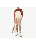 Lappland/Iberis-Piste-Sweatshirt aus Baumwollfleece mit Farbblockmuster