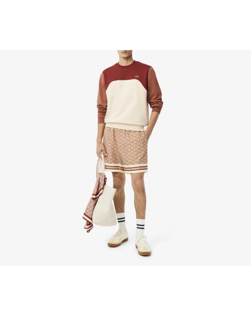 Lappland/Iberis-Piste-Sweatshirt aus Baumwollfleece mit Farbblockmuster