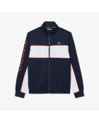 Sportsweatshirt met ritssluiting en marineblauw/witte grenadine-print