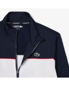 Sportsweatshirt met ritssluiting en marineblauw/witte grenadine-print