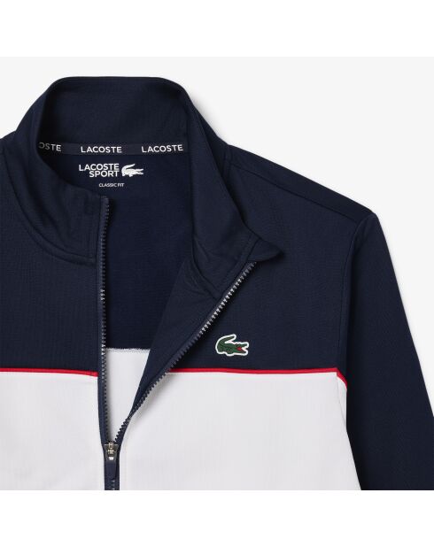 Sportsweatshirt met ritssluiting en marineblauw/witte grenadine-print