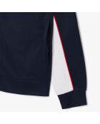 Sportsweatshirt met ritssluiting en marineblauw/witte grenadine-print