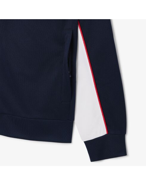 Sportsweatshirt met ritssluiting en marineblauw/witte grenadine-print