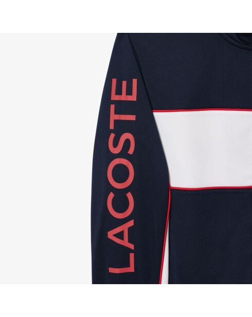 Sportsweatshirt met ritssluiting en marineblauw/witte grenadine-print