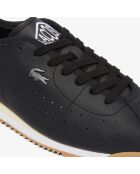 Club-Low zwart/gebroken witte leren sneakers