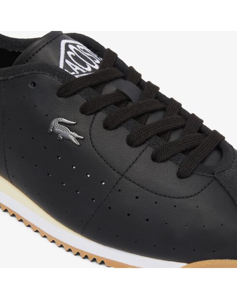 Club-Low zwart/gebroken witte leren sneakers