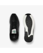 Zwart/gebroken witte leren linetrack sneakers