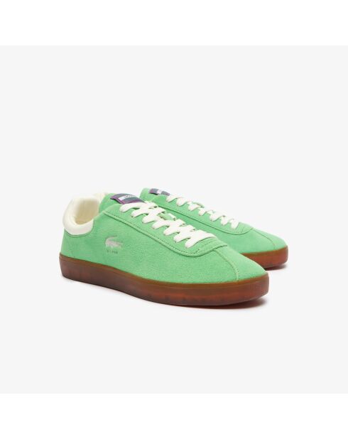 Zapatillas Baseshot de piel verde/chicle