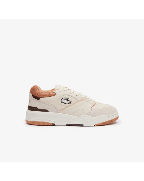 Sneakers Lineshot aus Leder creme/hellbraun