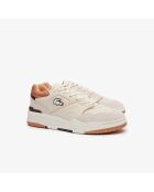 Lineshot leren sneakers gebroken wit/lichtbruin