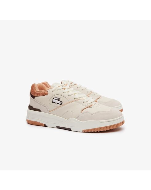 Sneakers Lineshot aus Leder creme/hellbraun