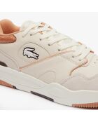 Lineshot leren sneakers gebroken wit/lichtbruin