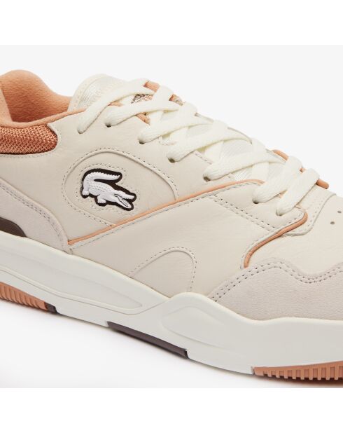 Lineshot leren sneakers gebroken wit/lichtbruin