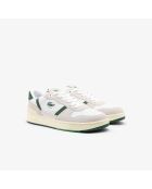 Zapatillas T-Clip Set de piel blanca/verde oscuro