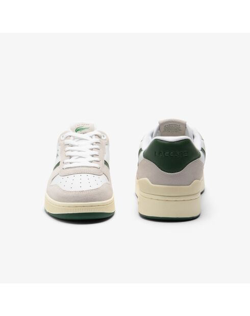 Zapatillas T-Clip Set de piel blanca/verde oscuro