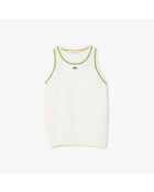 Ärmelloses Top aus Baumwolljersey mit Mehl/Calathea-Ananas