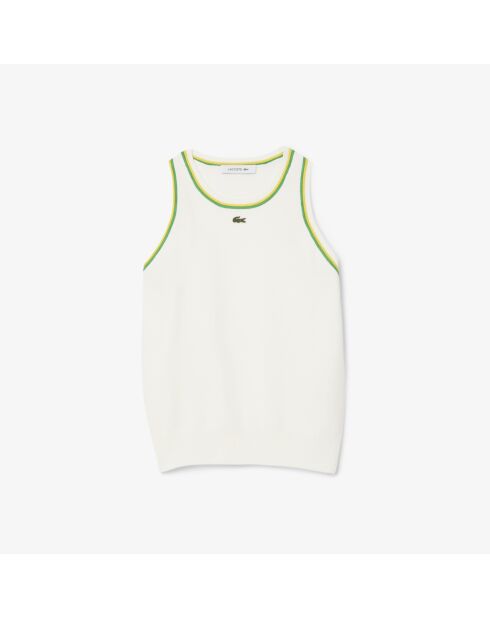 Ärmelloses Top aus Baumwolljersey mit Mehl/Calathea-Ananas