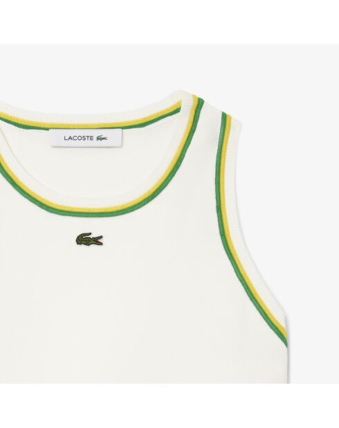 Ärmelloses Top aus Baumwolljersey mit Mehl/Calathea-Ananas