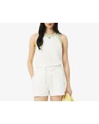 Ärmelloses Top aus Baumwolljersey mit Mehl/Calathea-Ananas