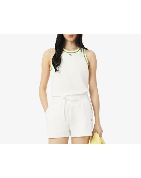 Ärmelloses Top aus Baumwolljersey mit Mehl/Calathea-Ananas