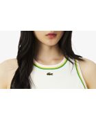 Ärmelloses Top aus Baumwolljersey mit Mehl/Calathea-Ananas