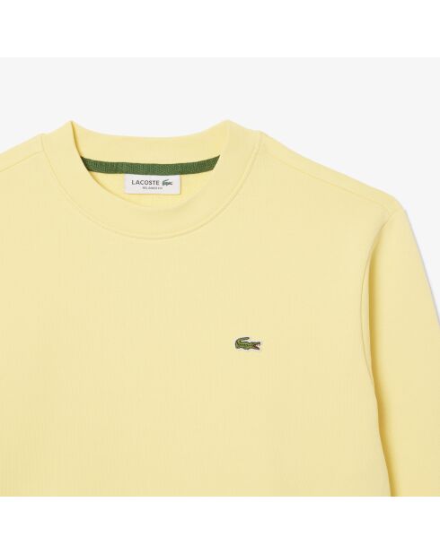 Sweatshirt met ronde hals en relaxte pasvorm, gele fleece