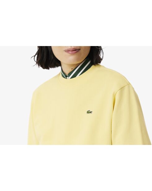 Sweatshirt met ronde hals en relaxte pasvorm, gele fleece