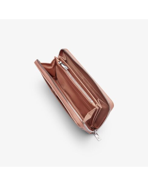 Grand portefeuille Chantaco en cuir piqué cork - 20,5x10x2 cm