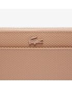 Grand portefeuille Chantaco en cuir piqué cork - 20,5x10x2 cm