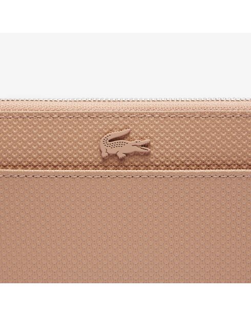 Grand portefeuille Chantaco en cuir piqué cork - 20,5x10x2 cm