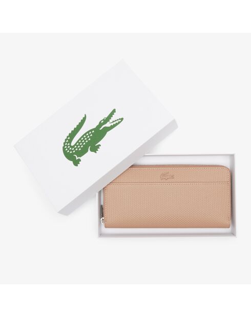 Grand portefeuille Chantaco en cuir piqué cork - 20,5x10x2 cm