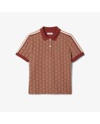Polo slim fit jacquard monogramme iberis/latte