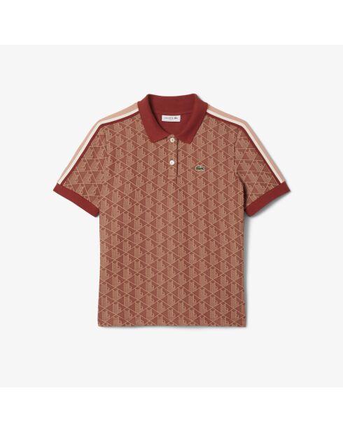 Polo slim fit jacquard monogramme iberis/latte
