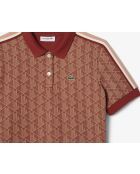 Polo slim fit jacquard monogramme iberis/latte