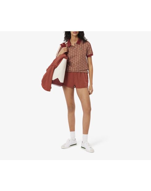 Polo slim fit jacquard monogramme iberis/latte