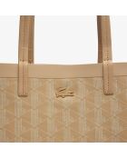 Zely draagtas met monozakje Irish cream flour - 35x30x14 cm