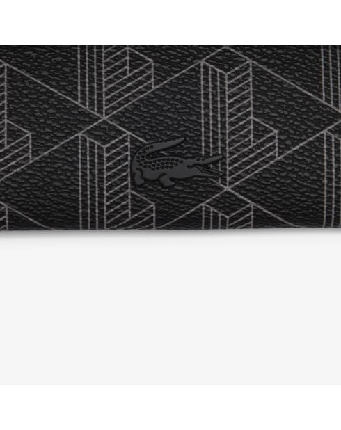 Funda para pasaporte The Blend con monograma negro y gris, 15 x 10,5 x 0,2 cm