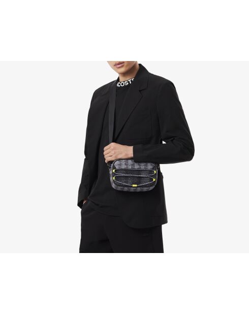 The Blend kleine reportertas mesh mono periscoop blauw - 19x12,5x6 cm