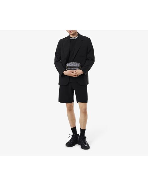 The Blend kleine reportertas mesh mono periscoop blauw - 19x12,5x6 cm