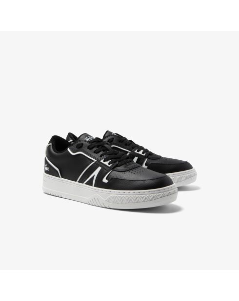 Sneakers L001 en cuir noir/blanc